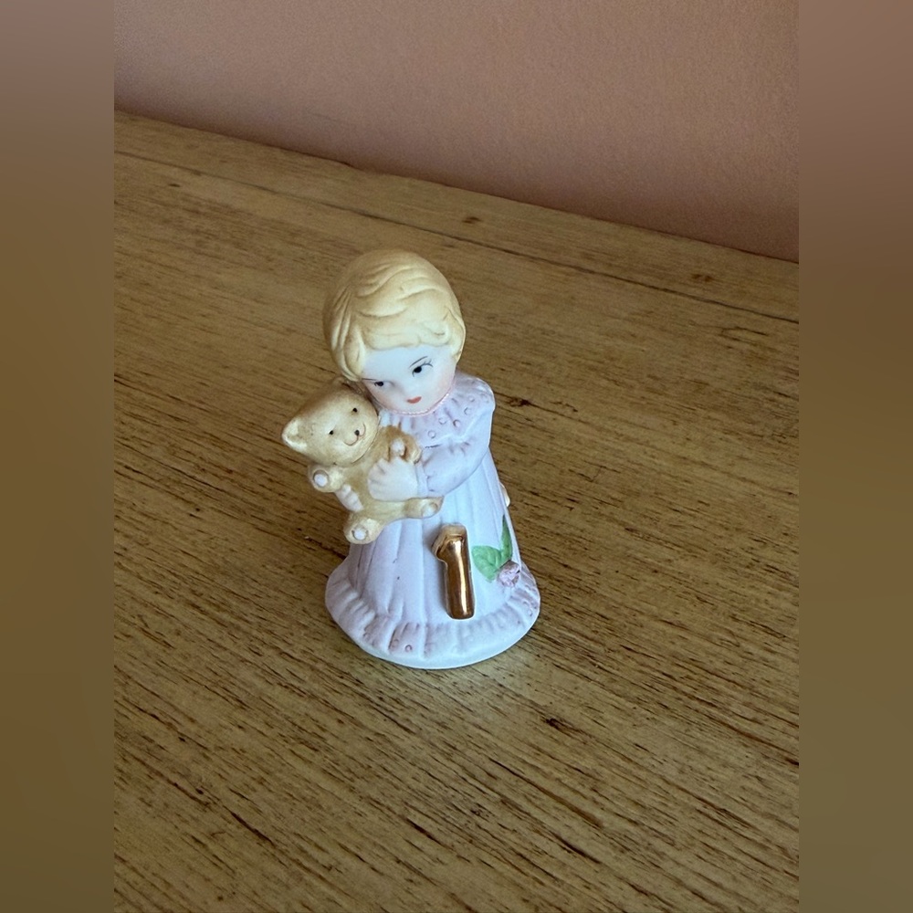 Vintage Enesco Growing Up Birthday Porcelain Figurines - Age 1, 9, 10, & 12